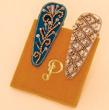 Load image into Gallery viewer, Abstract Jewelled Hair Clips~Powder