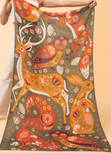 Load image into Gallery viewer, Folk Art Forest Scarf