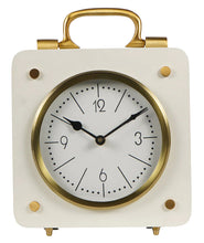Load image into Gallery viewer, Kimberley Cream & Gold Mantel Clock from Libra Interiors