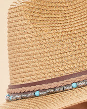 Load image into Gallery viewer, Thalia Hat - Caramel with Embossed Beads~Powder