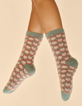 Load image into Gallery viewer, Fair Isle Cosy Slipper Socks Teal~ Powder