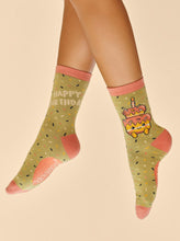 Load image into Gallery viewer, Happy Birthday Tiered Cutie Cake Ankle Socks~Powder