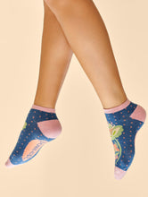 Load image into Gallery viewer, Scandinavian Stems ~ Trainer Sock ~Powder (Navy)