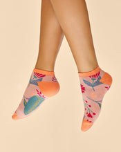 Load image into Gallery viewer, Watercolur Flower ~ Trainer Sock ~Powder