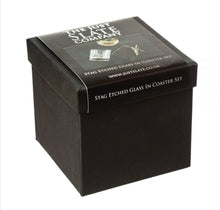 Load image into Gallery viewer, Stag Engraved Glass Tumbler with Slate Coaster Gift Set