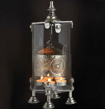 Load image into Gallery viewer, Antique Silver Heart Lantern TeaLight Spinner