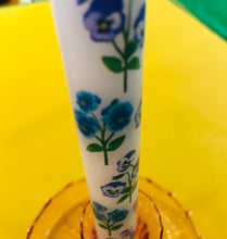 Load image into Gallery viewer, Blue Violas Crown Tapered Candle