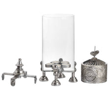 Load image into Gallery viewer, Antique Silver Heart Lantern TeaLight Spinner