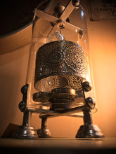 Load image into Gallery viewer, Antique Silver Heart Lantern TeaLight Spinner