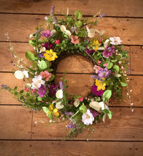 Load image into Gallery viewer, Whimsical Meadow Faux Flowers Wreath