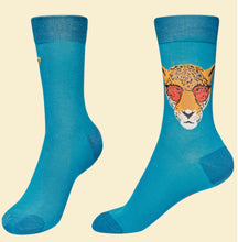 Load image into Gallery viewer, Men's Shady Jaguar Socks - Teal - Powder