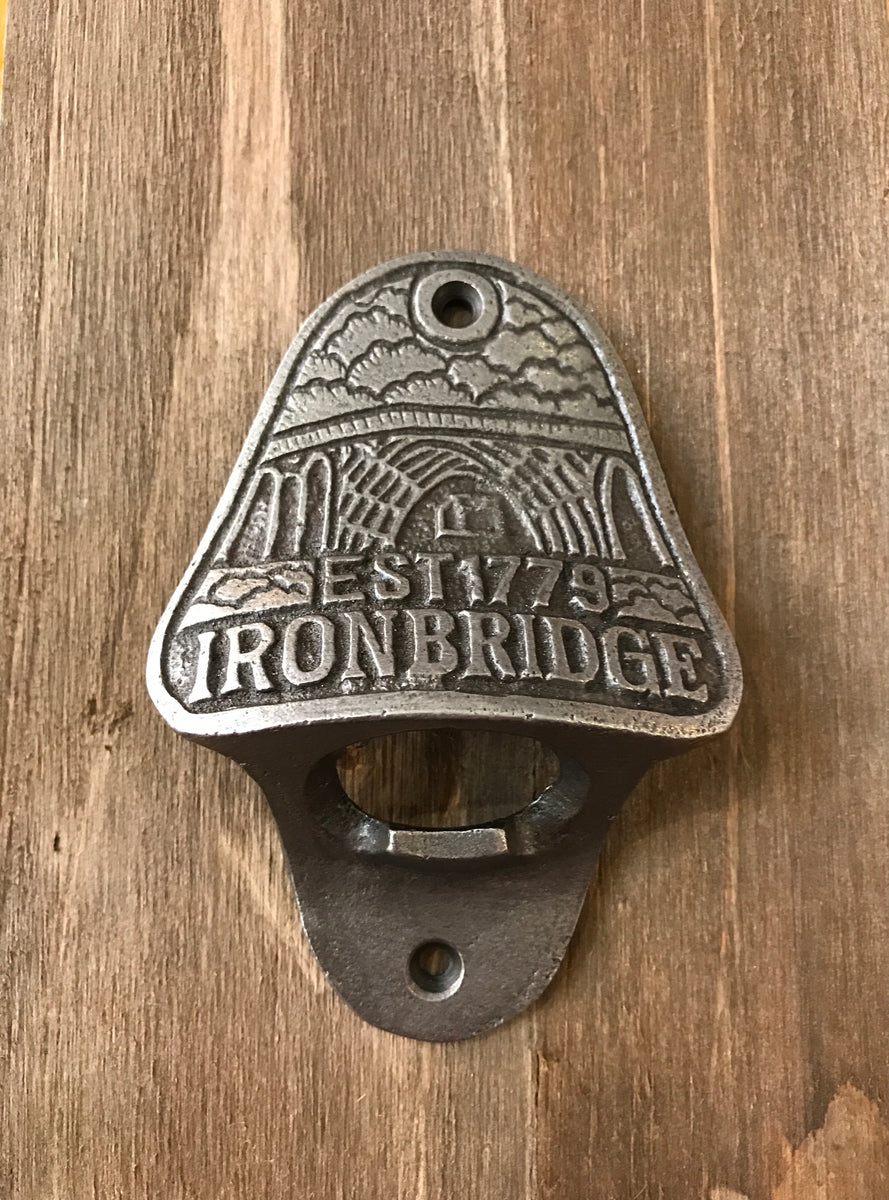Cast Iron Ironbridge Wall Mounted Bottle Opener Copper Fox of Ironbridge