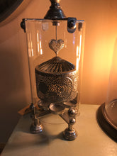 Load image into Gallery viewer, Antique Silver Heart Lantern TeaLight Spinner