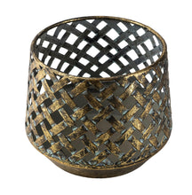 Load image into Gallery viewer, Blackened Brass Tealight Holder Cut Out Design Large