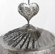 Load image into Gallery viewer, Antique Silver Heart Lantern TeaLight Spinner