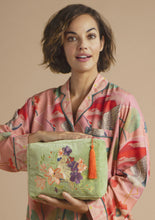 Load image into Gallery viewer, Velvet Vanity Bag - Cockatoo - Sage - Powder