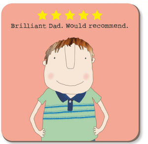 Five Star Dad Coaster - Greeting Cards -  Rosie Made A Thing