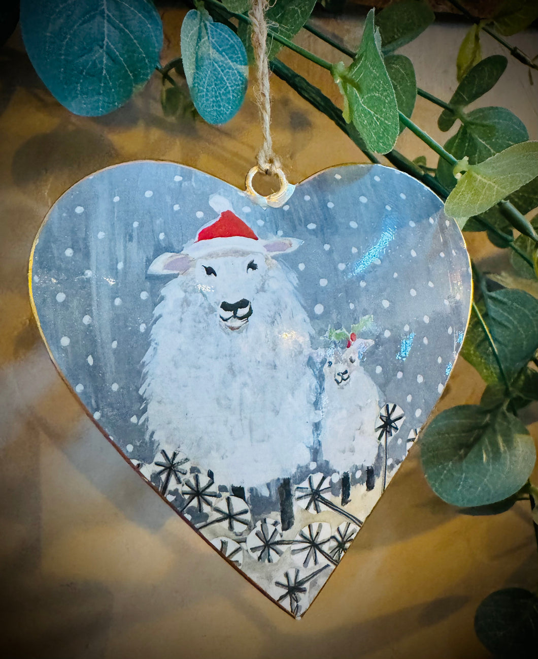 Ewe And Me Metal Heart Decoration