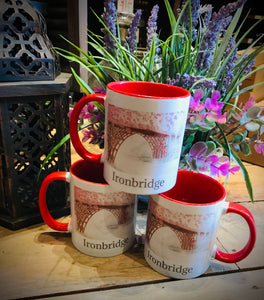 Red Mug, Pink Blossom Ironbridge