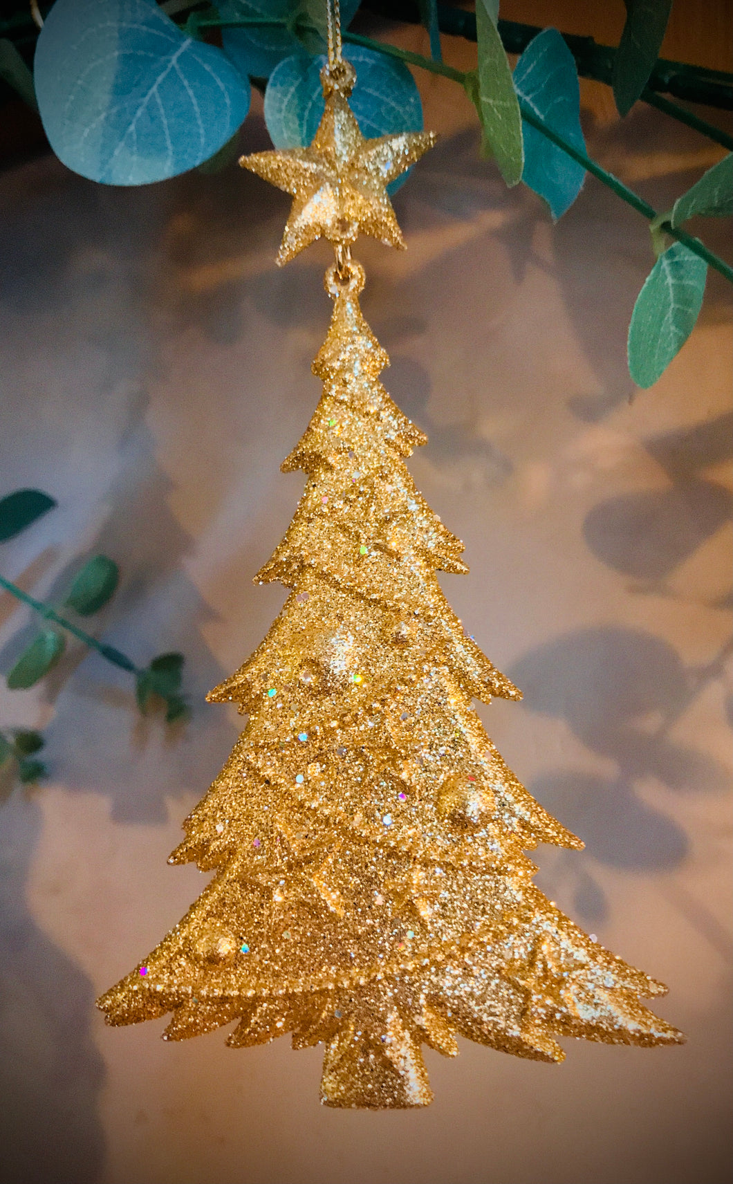 Gold Glitter Christmas Tree Decoration