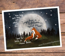 Load image into Gallery viewer, A Lifetime - Fox Under The Moon - A4 Size
