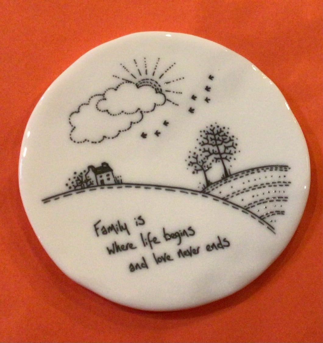 Love Never Ends ceramic coaster