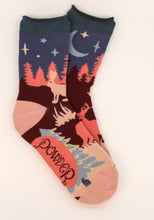 Load image into Gallery viewer, Winter Evening Hare Ladies Ankle sock~  Powder socks
