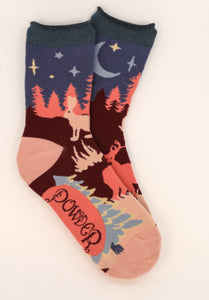 Winter Evening Hare Ladies Ankle sock~  Powder socks