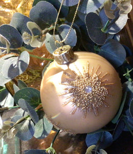 Gold Beaded Glass Bauble