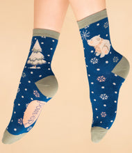 Load image into Gallery viewer, North Pole Bear Ankle Sock  - Powder
