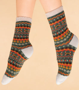 Multi Stripe Cosy sock~Powder
