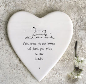 Cats Leave Paw Prints On Our Hearts porcelain Coaster