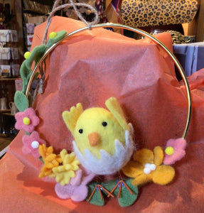 Felt Blossom chick Wreath