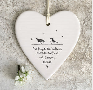 Our Laughs are Limitless - Porcelain Heart Hanger