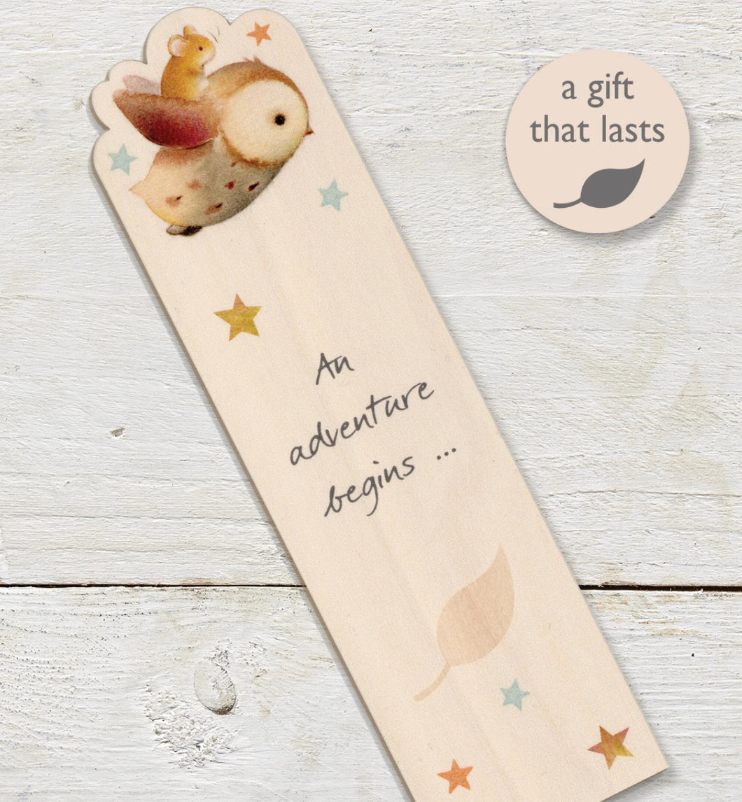 An Adventure Begins~wooden book mark~Ginger Betty