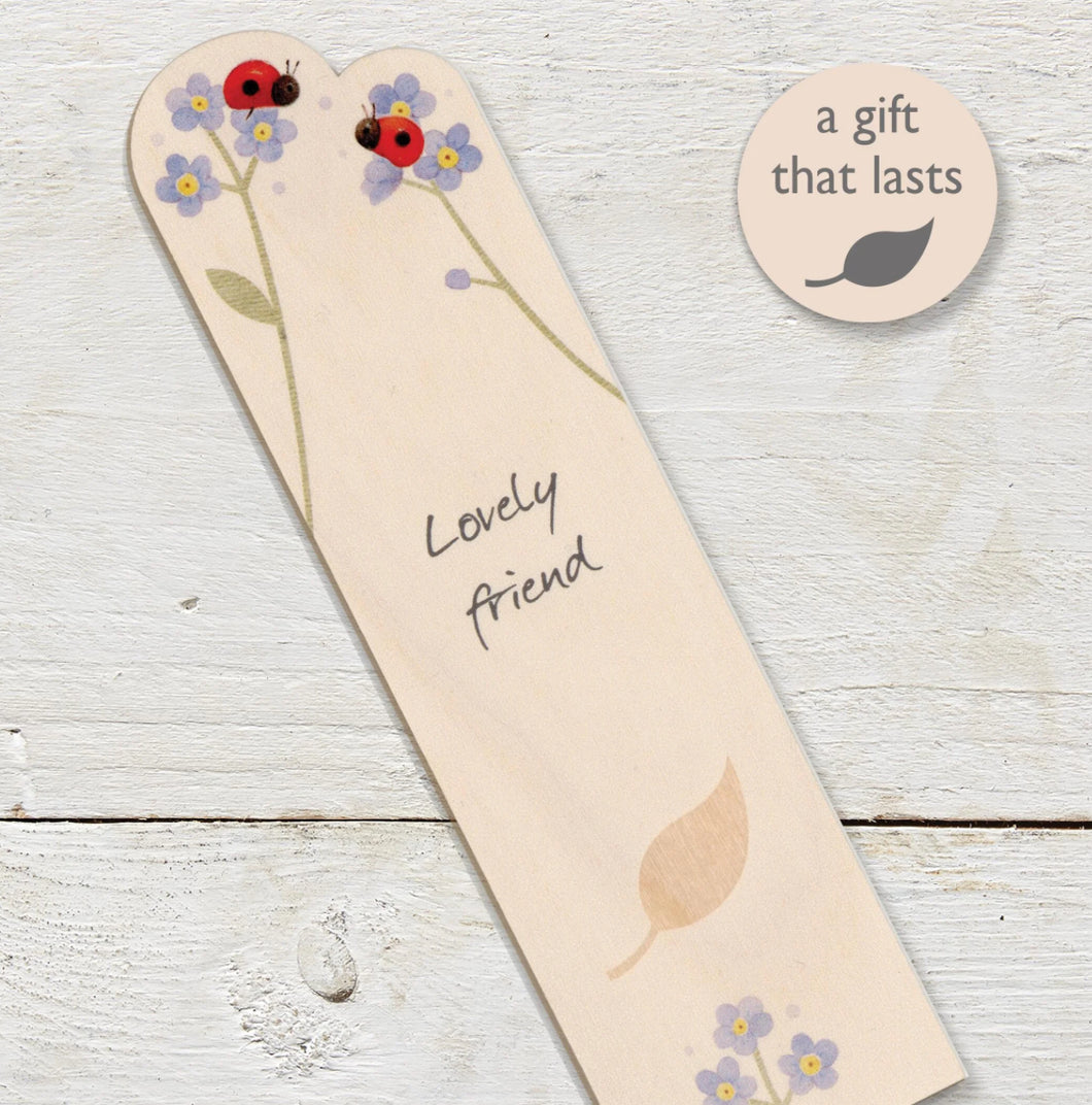 Lovely Friend ~wooden book mark~Ginger Betty