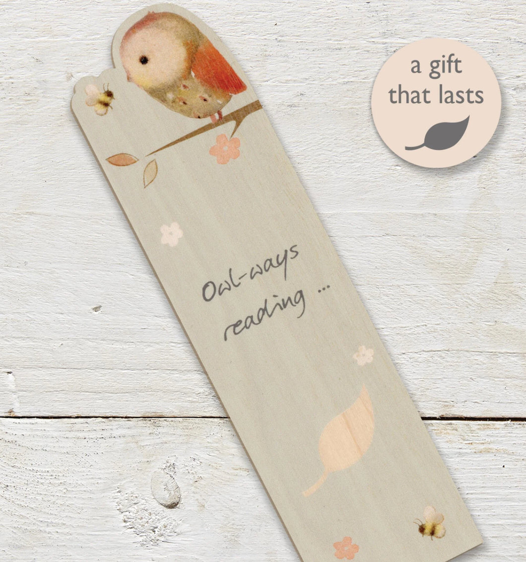 Owl Ways Reading~wooden book mark