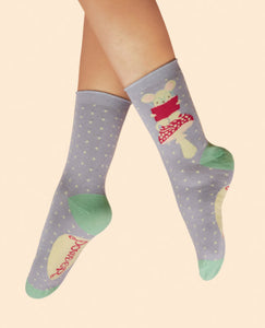 Cosy Fox Ankle Socks~Powder