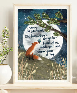A4 print” Yours to keep”~Fox Under the Moon