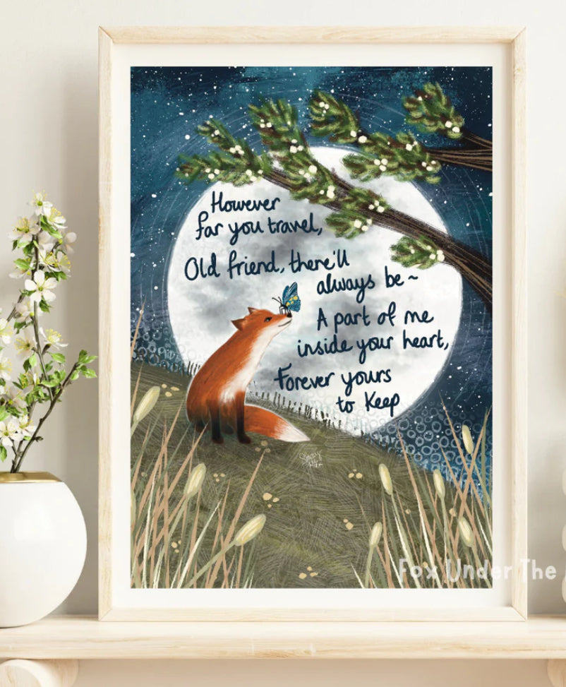 A4 print” Yours to keep”~Fox Under the Moon