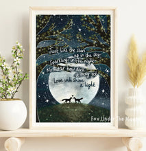 Load image into Gallery viewer, A4 print”Shine A Light”~Fox Under the Moon
