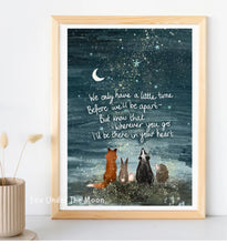 Load image into Gallery viewer, A4 print” Where a ever You Go~Fox Under the Moon
