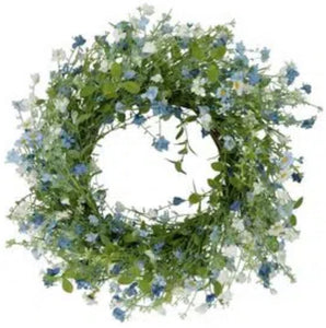 Blue / White Flower Wreath - Gisela Graham