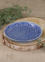 Load image into Gallery viewer, Country Flowers Blue Stoneware Plate - Gisela Graham

