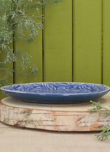Load image into Gallery viewer, Country Flowers Blue Stoneware Plate - Gisela Graham
