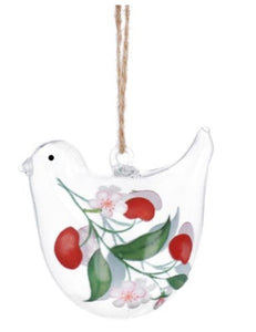Cherries Glass Bird Decoration - Gisela Graham
