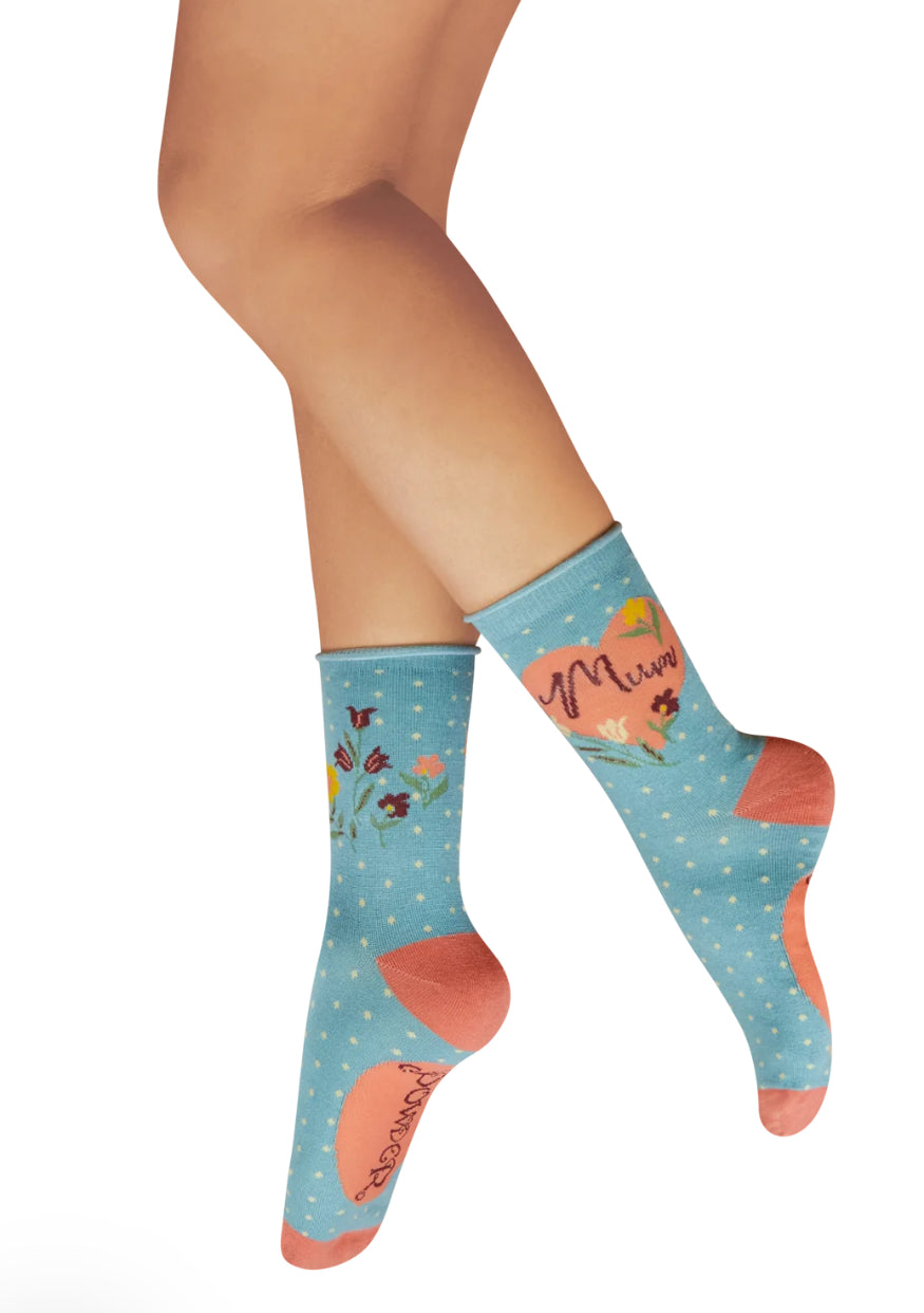 LADIES' ANKLE SOCKS - SPECIAL MUM - DENIM