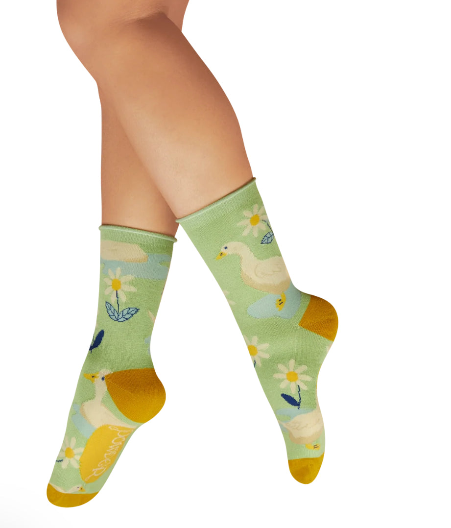LADIES' ANKLE SOCKS - HAPPY GEESE - MINT