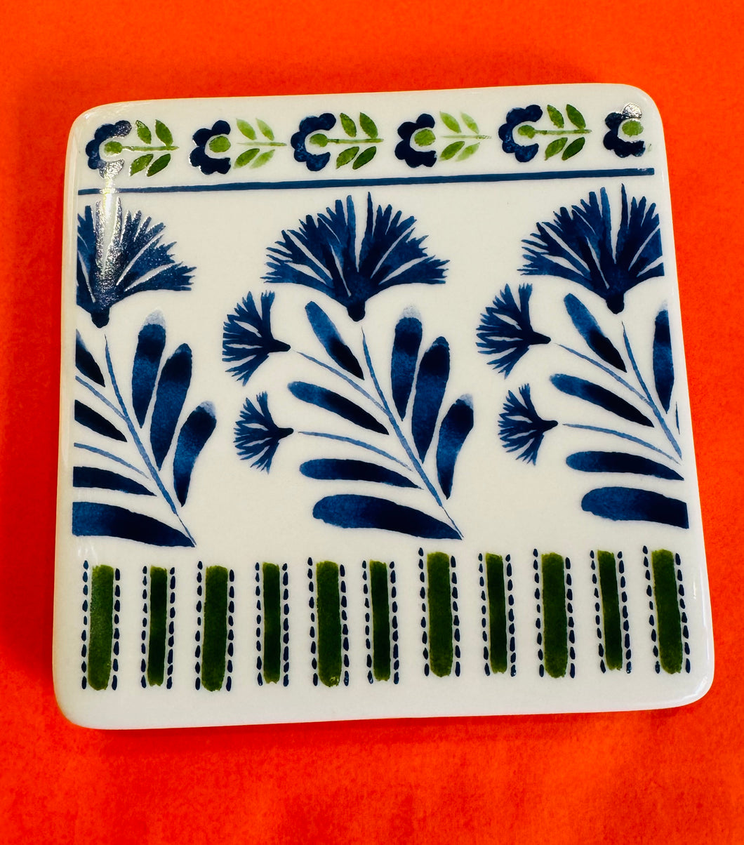 Country Flowers Porcelain Coaster