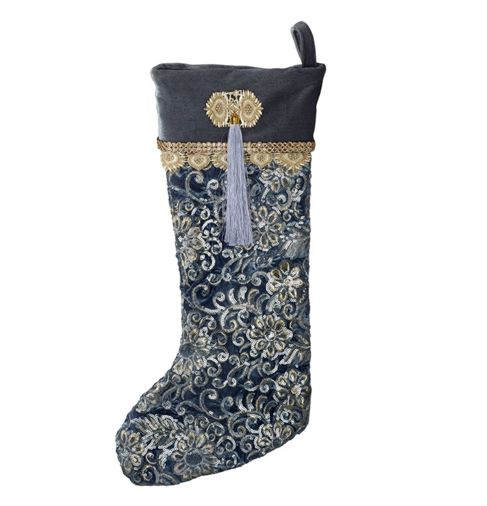 Blue Patterned Stocking